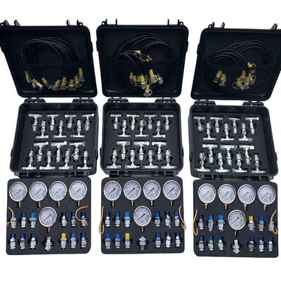 Excavator Diagnostic Tool Hydraulic Pressure 5 Gauge Set Diagnostic Test Kits for Excavator Engine Parts